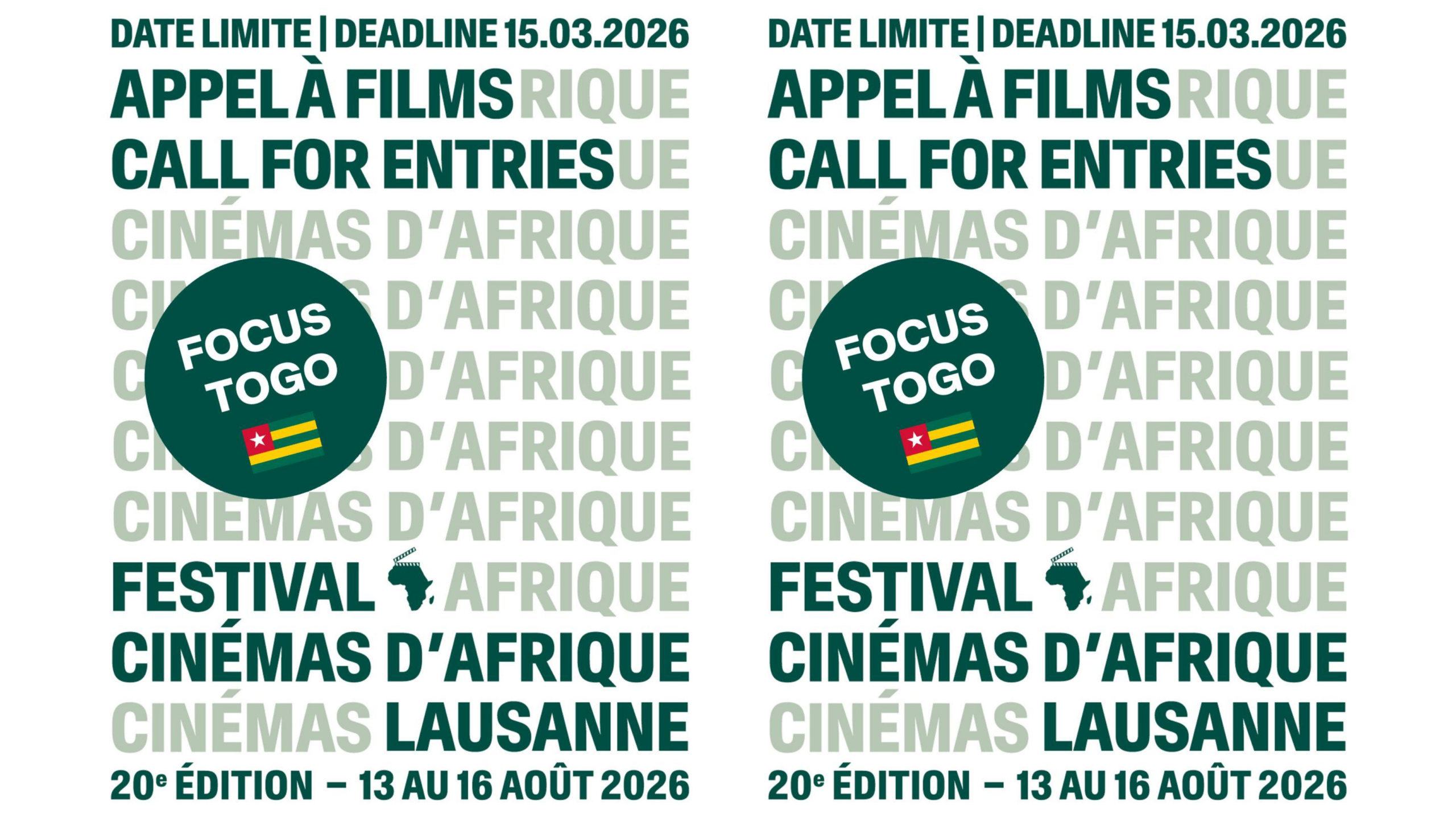 Festival Cinémas d’Afrique Lausanne 2026 : Appel à projets | Focus Togo